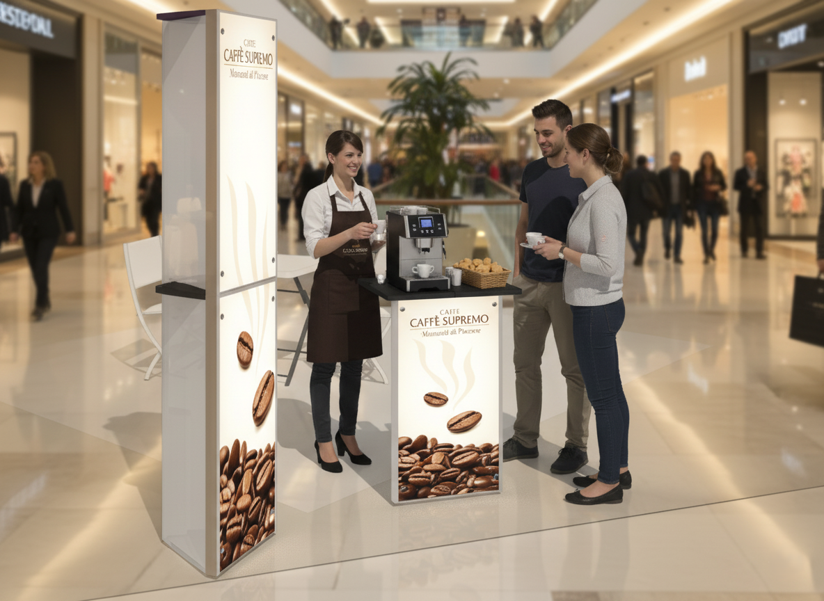 Postazione Promozionale LUMINOSA pieghevole