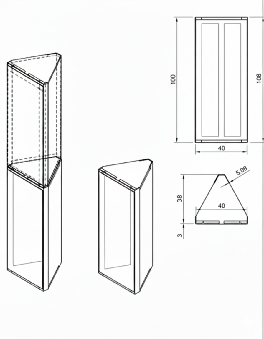 LED BOX base luminosa stampa 3 lati RIPIEGABILE