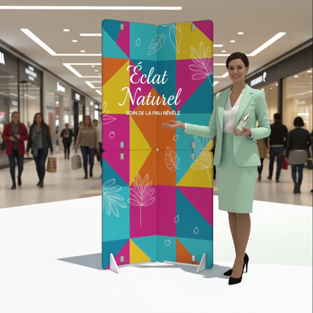 Totem pubblicitario FOLD UP 4 facce espositive