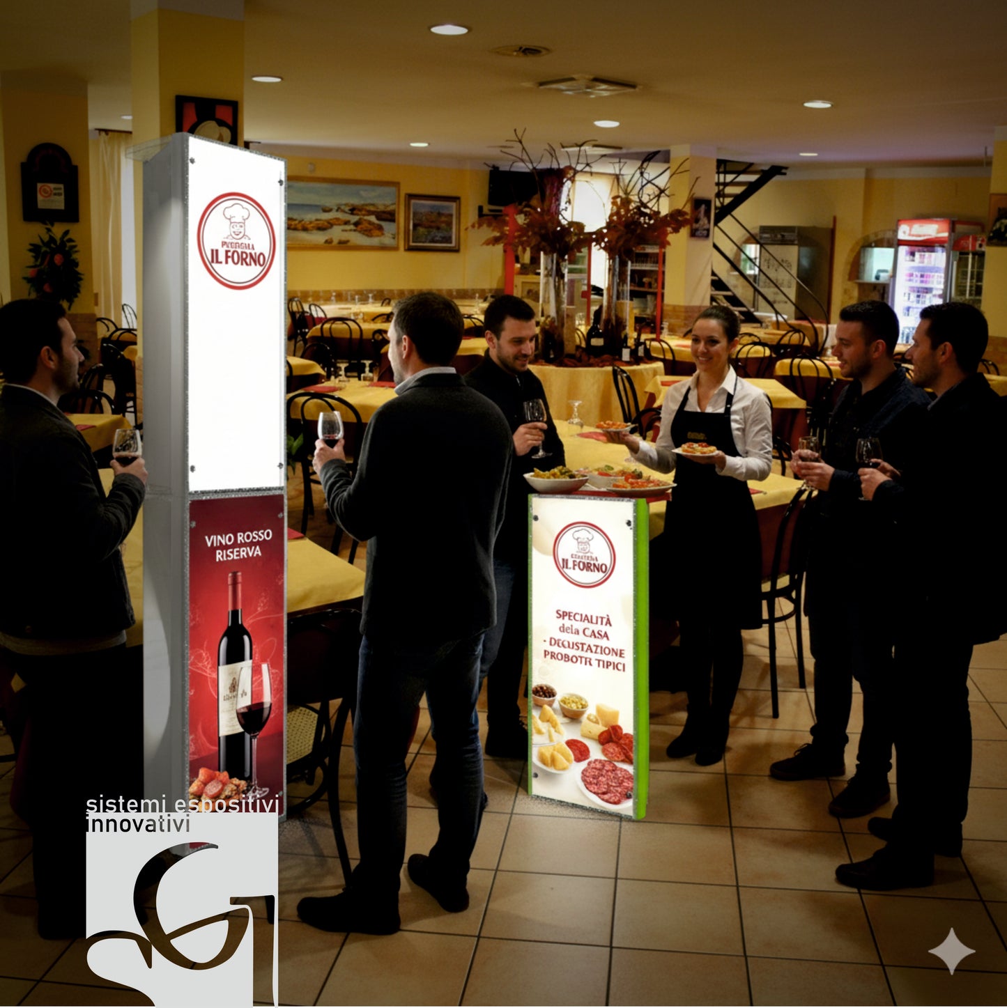 LED BOX espositore luminoso sovrapponibile stampa 3lati RIPIEGABILE