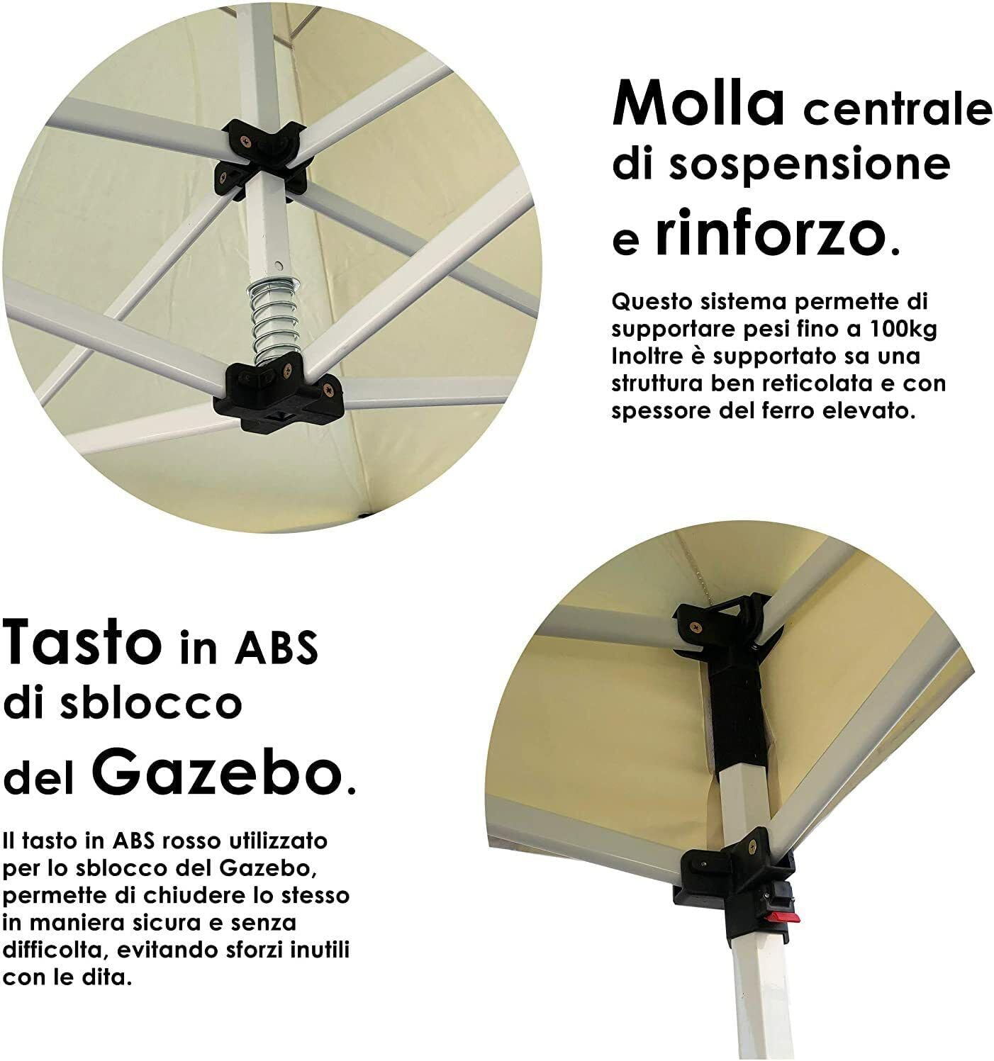 GAZEBO completo di TELO LATERALE STAMPATO su due lati folletto