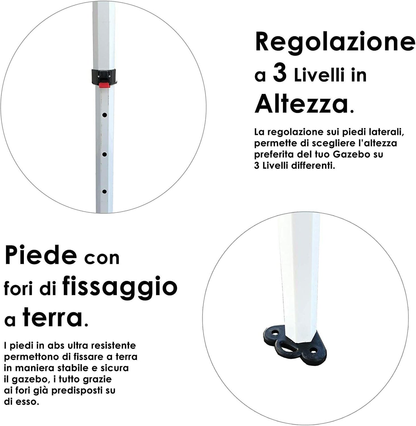 GAZEBO completo di TELO LATERALE STAMPATO su due lati folletto