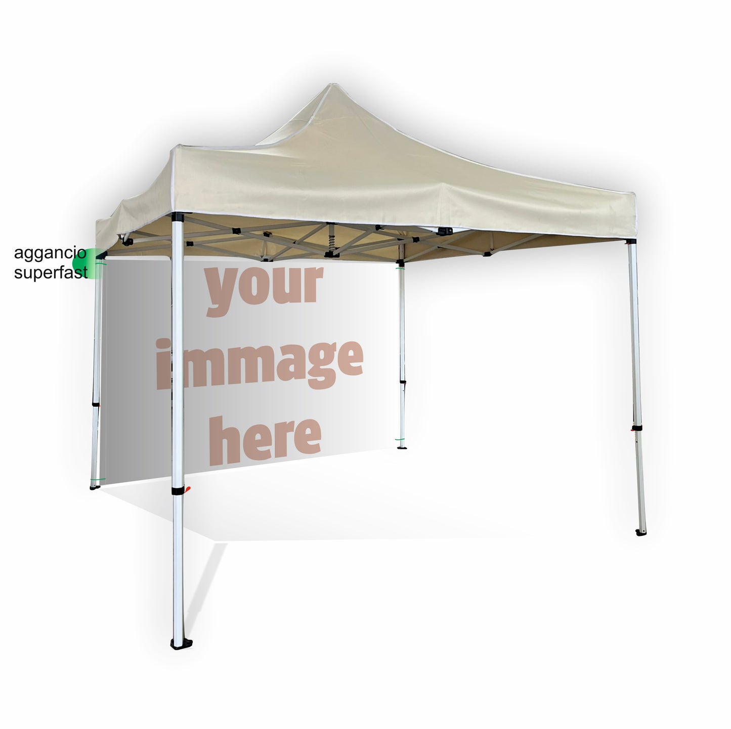 GAZEBO completo di TELO LATERALE STAMPATO su due lati folletto