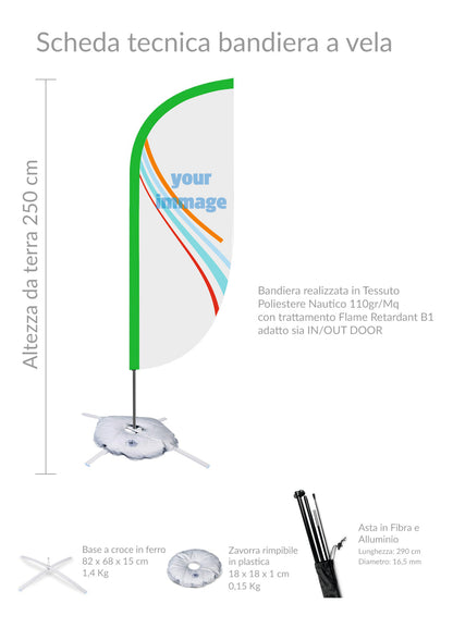 BANDIERA con asta flessibile e zavorra*