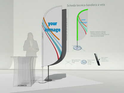 BANDIERA con asta flessibile e zavorra*