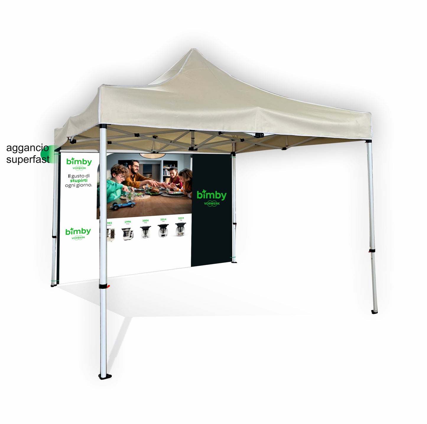 Gazebo completo di TELO LATERALE STAMPATO.