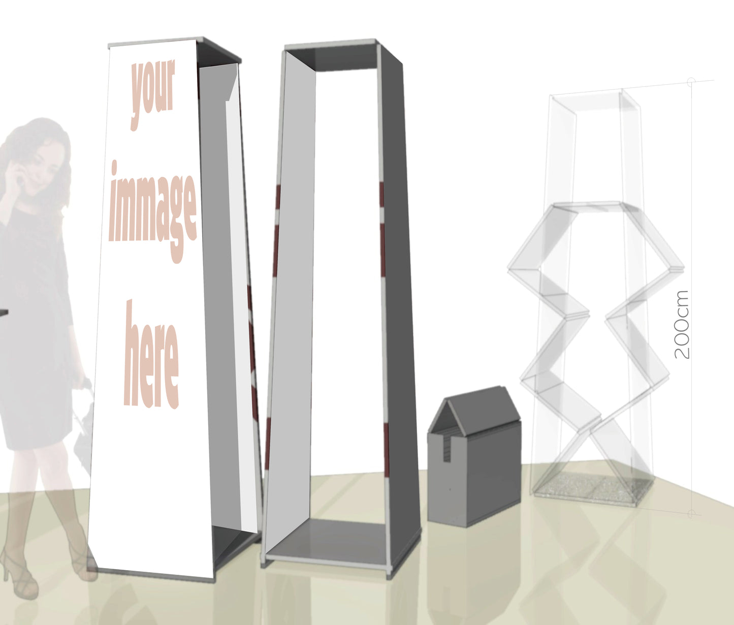 Totem Obelisco pubblicitario, sistema foldup novità assoluta