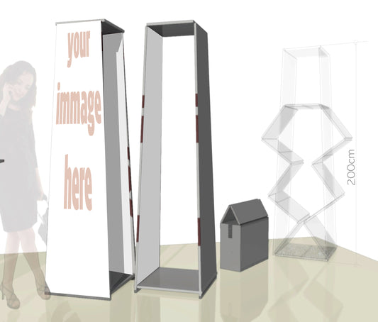 Totem Obelisco pubblicitario, sistema foldup novità assoluta