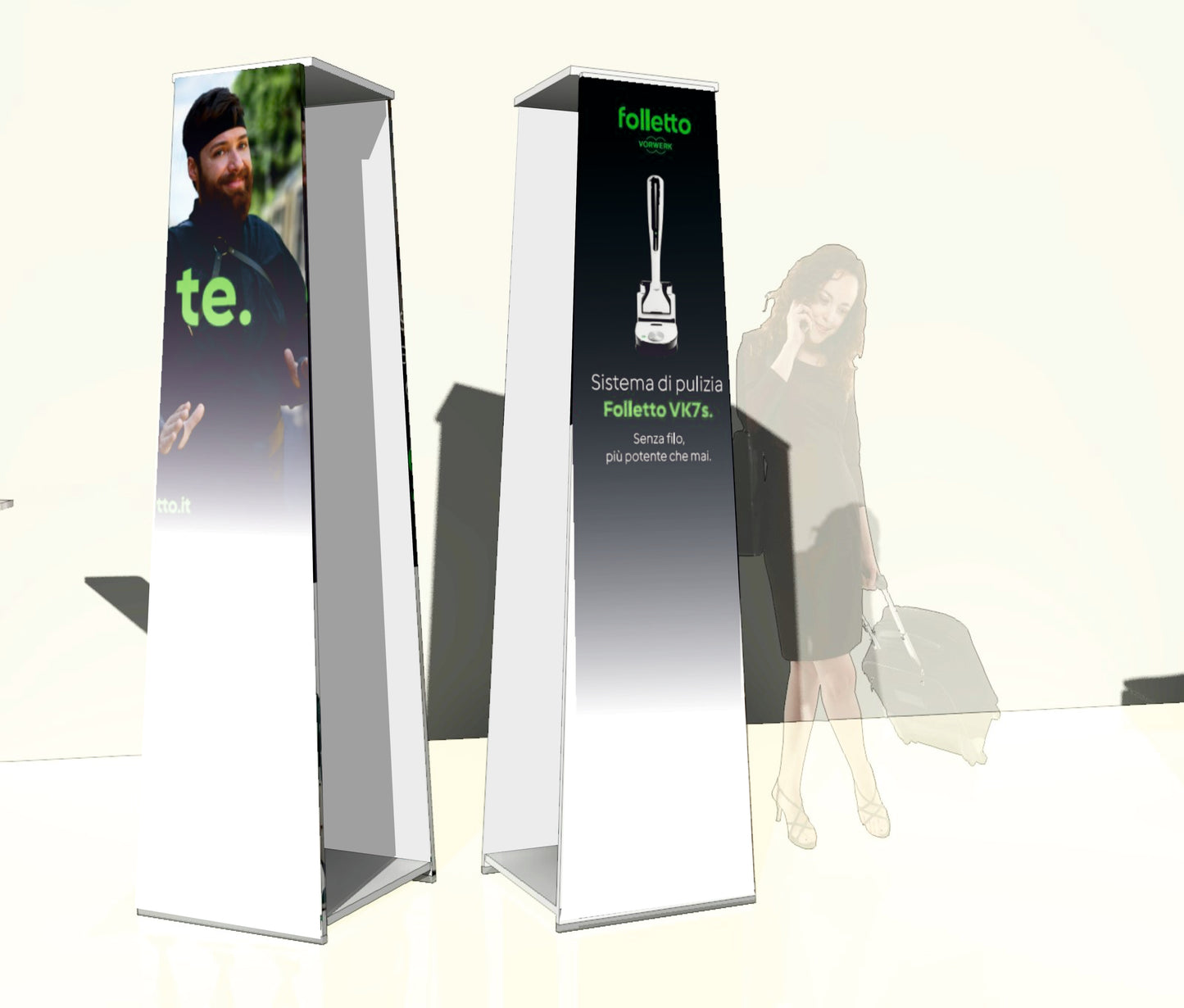 Totem Obelisco pubblicitario, sistema foldup novità assoluta